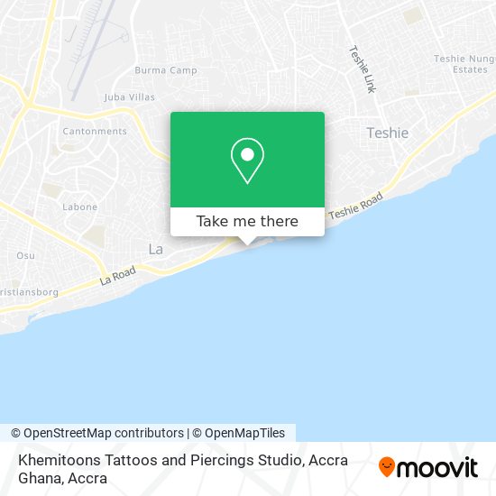 Khemitoons Tattoos and Piercings Studio, Accra Ghana map
