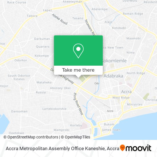 Accra Metropolitan Assembly Office Kaneshie map