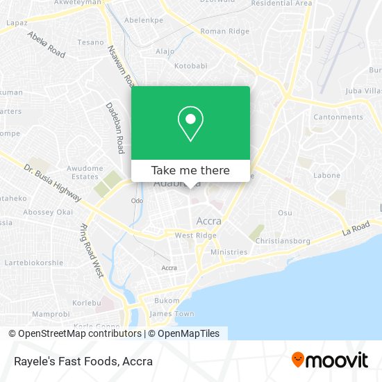 Rayele's Fast Foods map