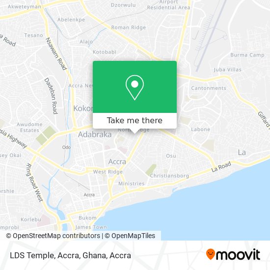 LDS Temple, Accra, Ghana map