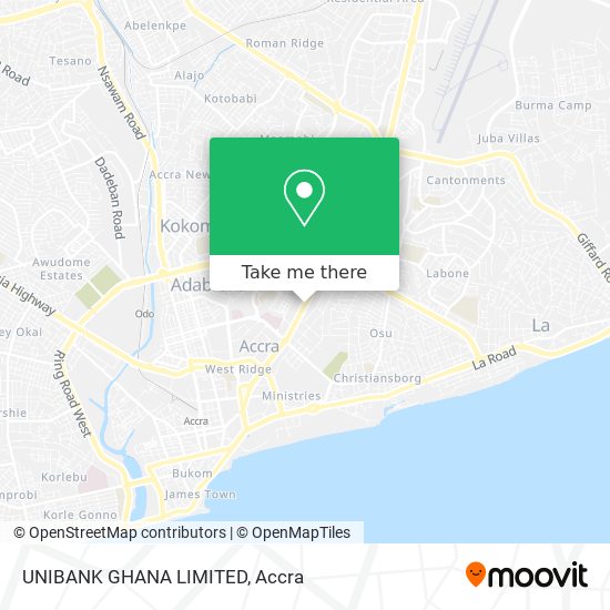 UNIBANK GHANA LIMITED map