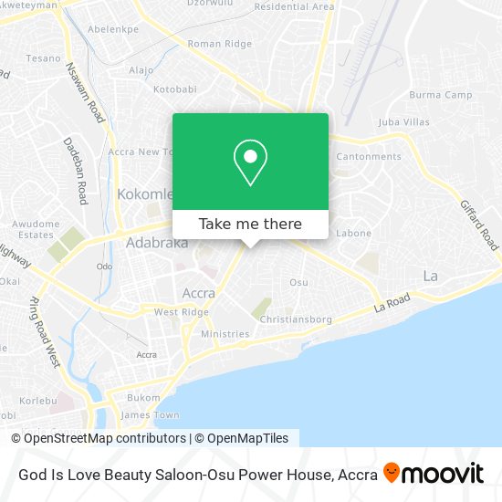 God Is Love Beauty Saloon-Osu Power House map