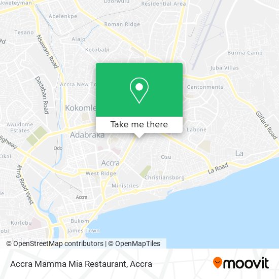 Accra Mamma Mia Restaurant map