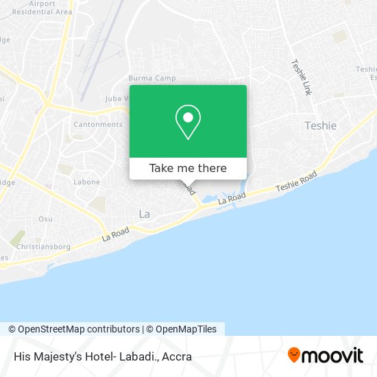 His Majesty's Hotel- Labadi. map