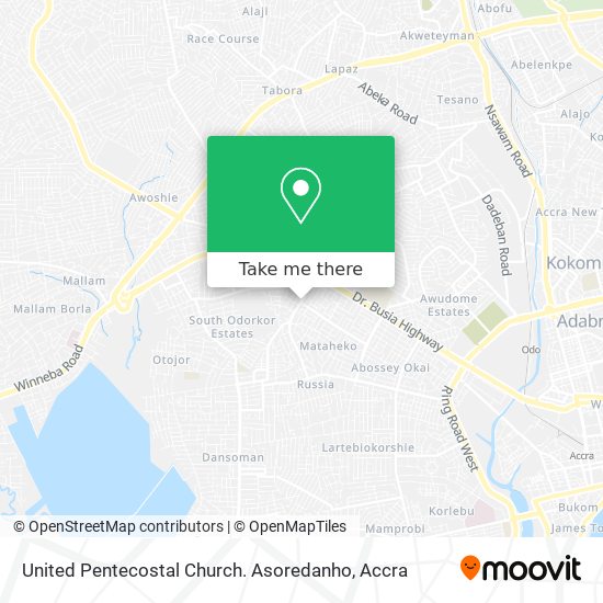 United Pentecostal Church. Asoredanho map