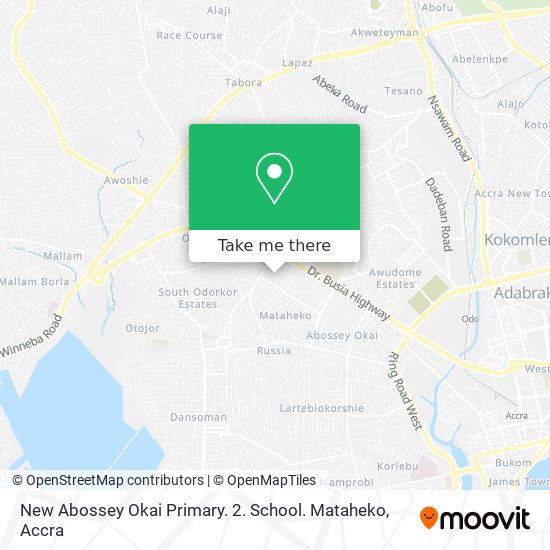 New Abossey Okai Primary. 2. School. Mataheko map