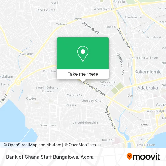 Bank of Ghana Staff Bungalows map