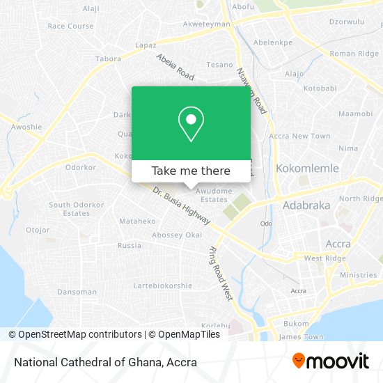 National Cathedral of Ghana map