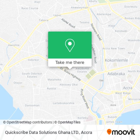 Quickscribe Data Solutions Ghana LTD. map