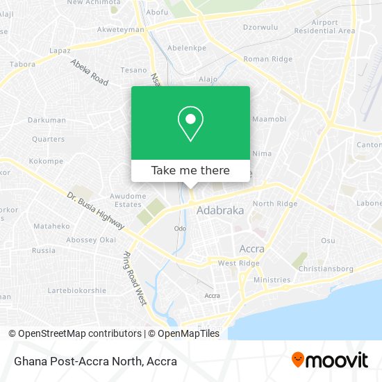 Ghana Post-Accra North map
