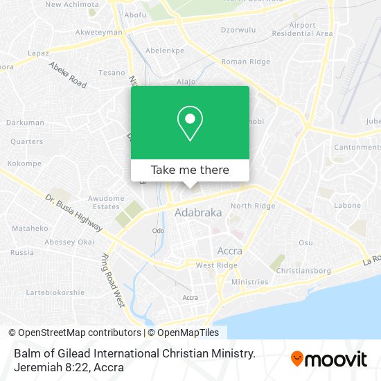 Balm of Gilead International Christian Ministry. Jeremiah 8:22 map