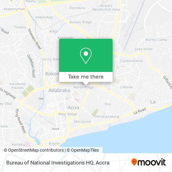 Bureau of National Investigations HQ map