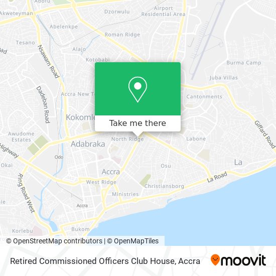 Retired Commissioned Officers Club House map