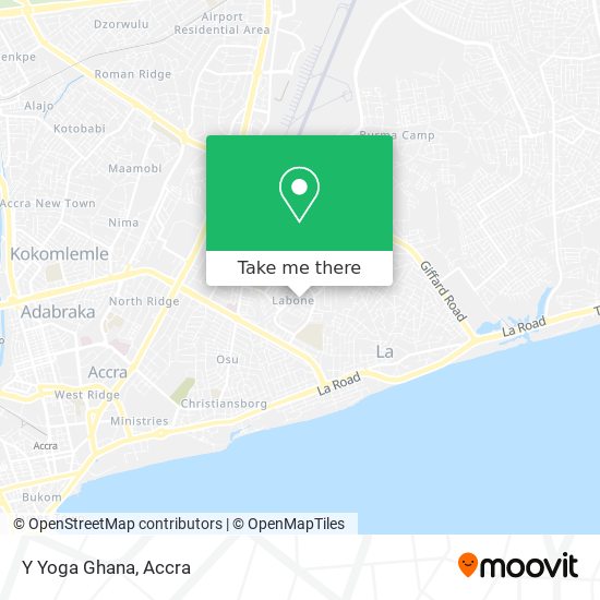 Y Yoga Ghana map
