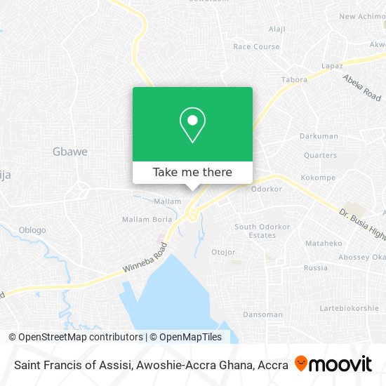 Saint Francis of Assisi, Awoshie-Accra Ghana map