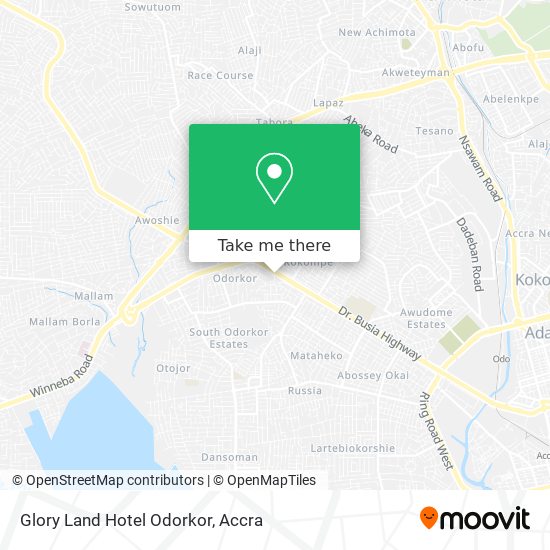 Glory Land Hotel Odorkor map