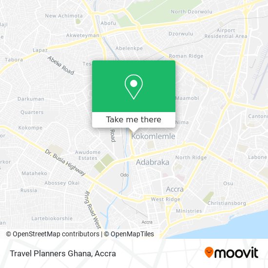 Travel Planners Ghana map