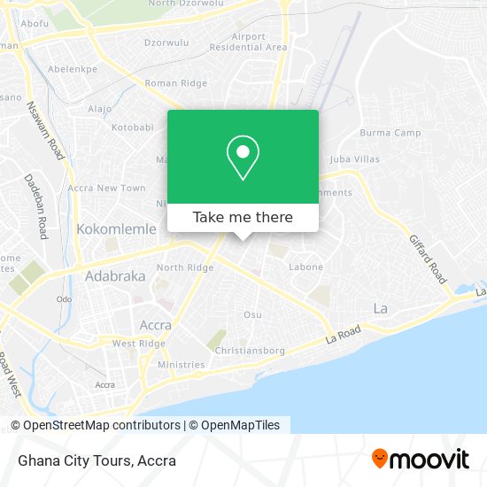 Ghana City Tours map