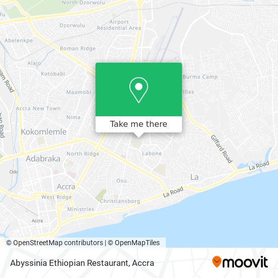 Abyssinia Ethiopian Restaurant map