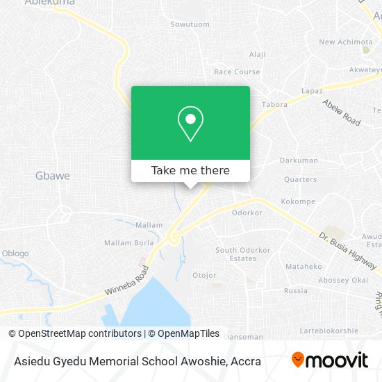 Asiedu Gyedu Memorial School Awoshie map