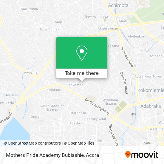 Mothers Pride Academy Bubiashie map