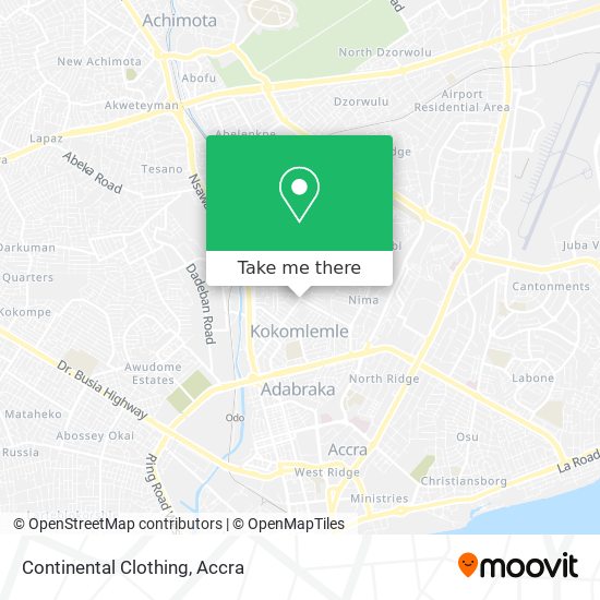 Continental Clothing map