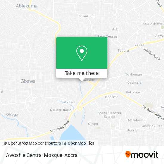 Awoshie Central Mosque map
