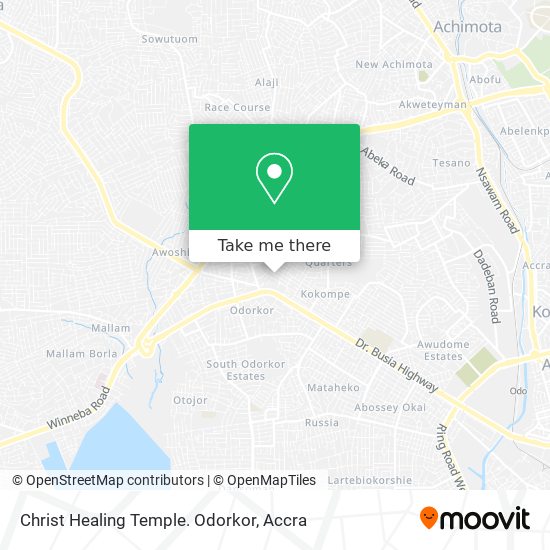 Christ Healing Temple. Odorkor map