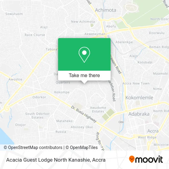 Acacia Guest Lodge North Kanashie map