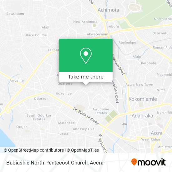 Bubiashie North Pentecost Church map