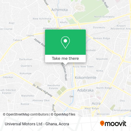 Universal Motors Ltd - Ghana map