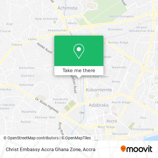 Christ Embassy Accra Ghana Zone map