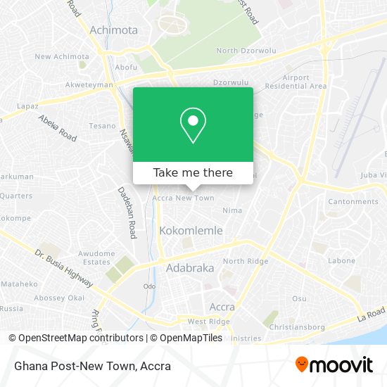 Ghana Post-New Town map