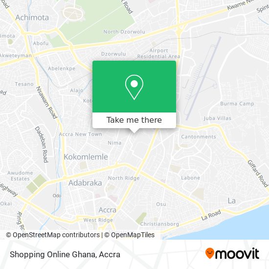 Shopping Online Ghana map