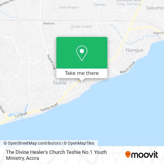 The Divine Healer's Church Teshie No.1 Youth Ministry map