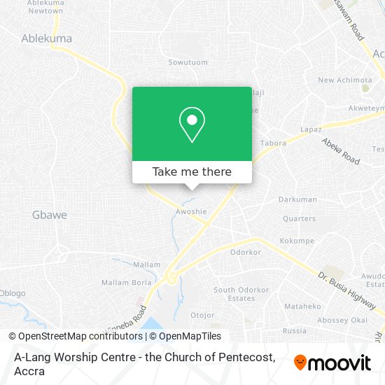 A-Lang Worship Centre - the Church of Pentecost map
