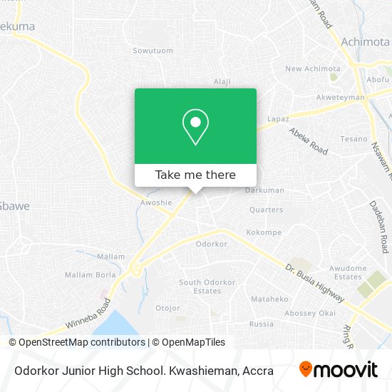 Odorkor Junior High School. Kwashieman map