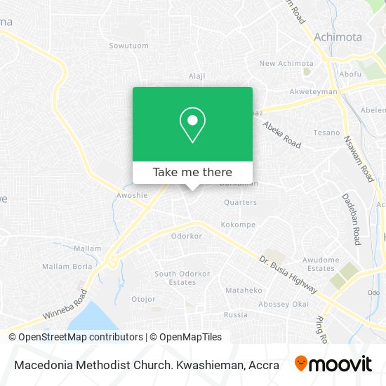 Macedonia Methodist Church. Kwashieman map