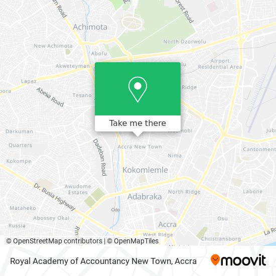 Royal Academy of Accountancy New Town map