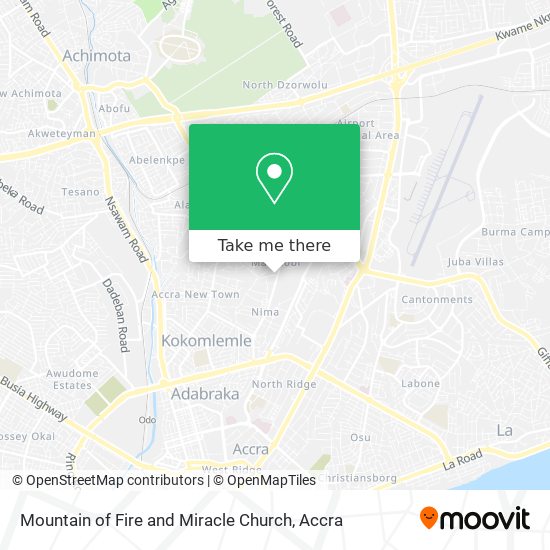 Mountain of Fire and Miracle Church map