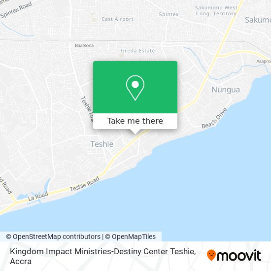 Kingdom Impact Ministries-Destiny Center Teshie map