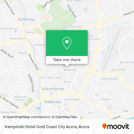 Kempinski Hotel Gold Coast City Accra map