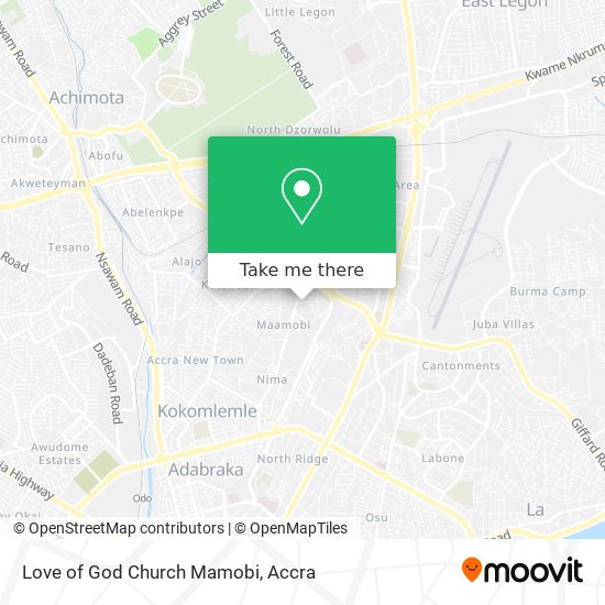 Love of God Church Mamobi map