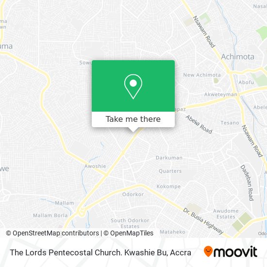 The Lords Pentecostal Church. Kwashie Bu map
