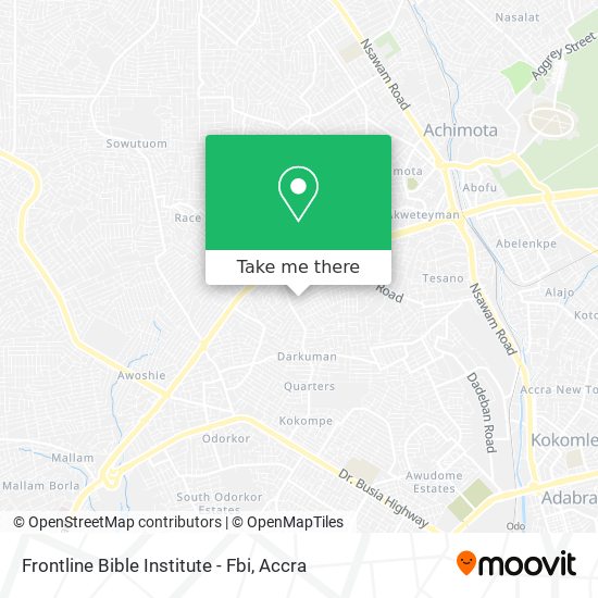 Frontline Bible Institute - Fbi map