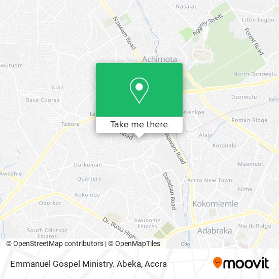 Emmanuel Gospel Ministry. Abeka map