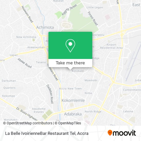 La Belle IvoirienneBar Restaurant Tel map