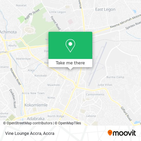Vine Lounge Accra map
