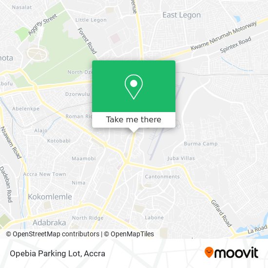 Opebia Parking Lot map