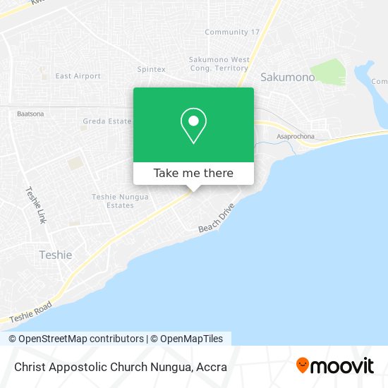 Christ Appostolic Church Nungua map